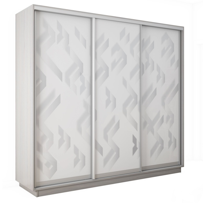 Шкафы-купе 3-х дверные, Шкаф-купе Экспресс 3-х дверный Фотопечать Ленты Стекла 240х60х240