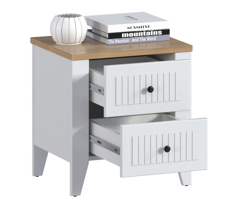 Спальные гарнитуры, Набор для спальни Монтана Белый Альпийский,Дуб Гамильтон/МДФ Дуб Белый