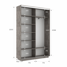 Шкаф-купе Экспресс 2-х дверный Фотопечать Ленты Стекла 160х45х220