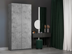 Шкафы распашные, Шкаф складной Е1 Локер ("Гармошка" с системой Push to Move/Левый)101х52,5х220 см, с полками и модулем