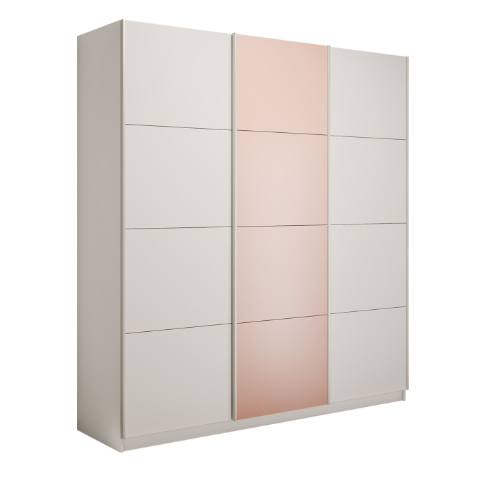 Шкафы-купе 3-х дверные, Шкаф-купе Прайм 3-х дверный Стекла пудра/ДСП/Доводчики 180х57х230