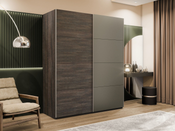 Шкаф-купе Эста 2-х дверный ДСП/Стекла хаки/Доводчик 160х66х240