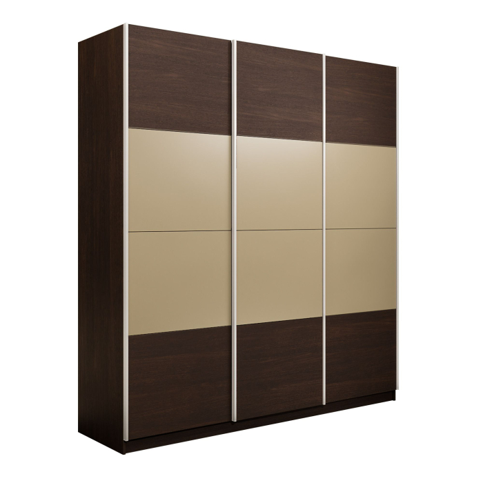 Шкафы-купе 3-х дверные, Шкаф-купе Эста 3-х дверный ДСП/Стекла фисташка/Доводчик 240х66х240