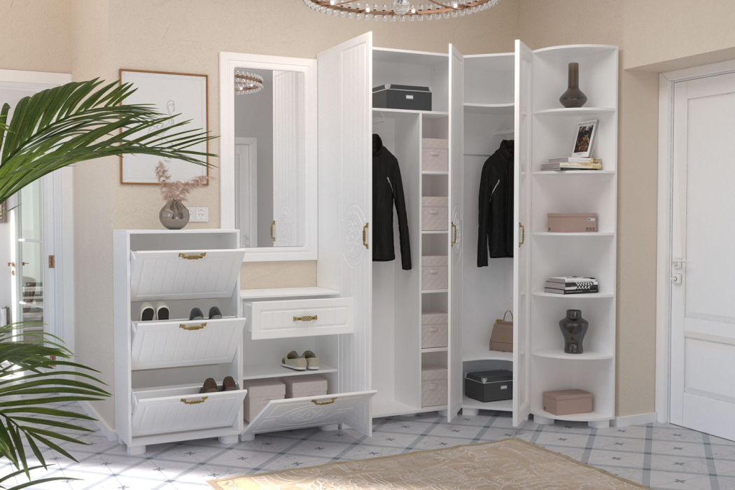 Угловые шкафы, Шкаф угловой с зеркалом «Монблан» МБ-20К