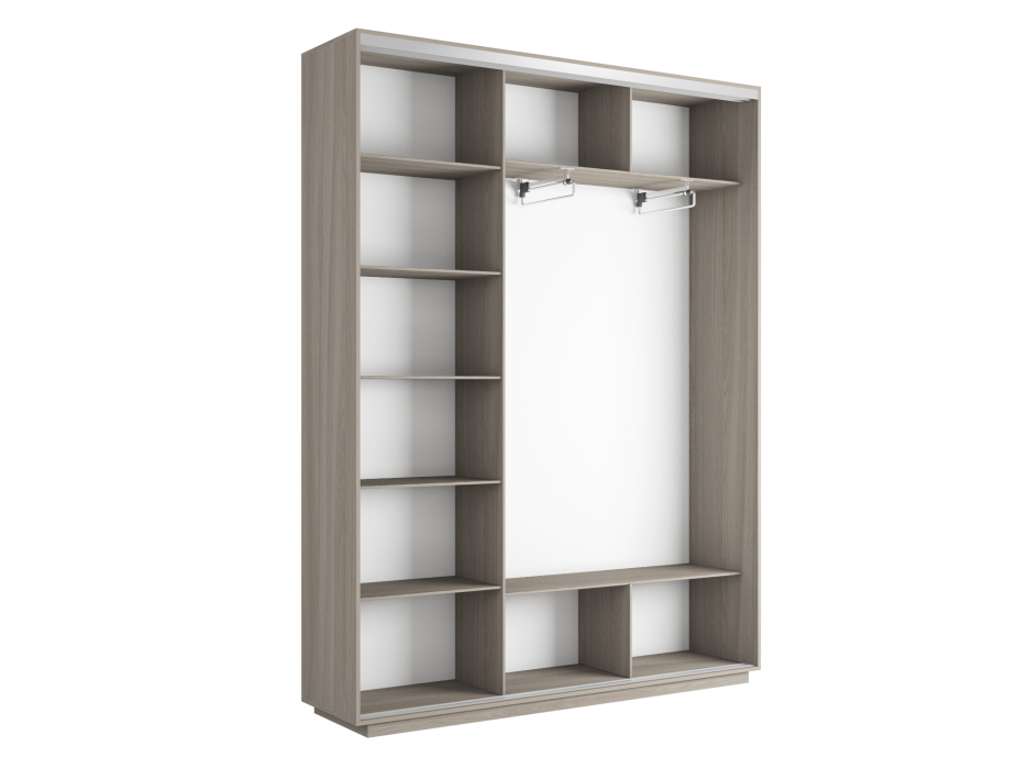 Шкафы-купе 3-х дверные, Шкаф-купе Экспресс Медиум (2 зеркала) трио 2400 x 1800 x 450