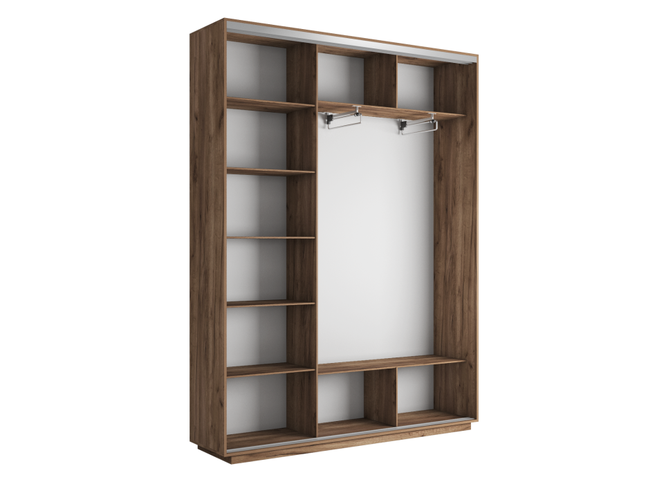 Шкафы-купе 3-х дверные, Шкаф-купе Экспресс Медиум (2 зеркала) трио 2400 x 2100 x 450
