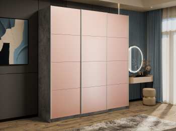 Шкаф-купе Прайм 3-х дверный Стекла пудра/Доводчики 210х57х230