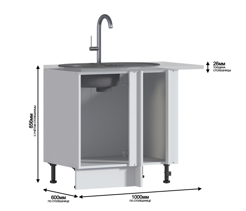 , Бруклин шкаф 100 напольный угловой