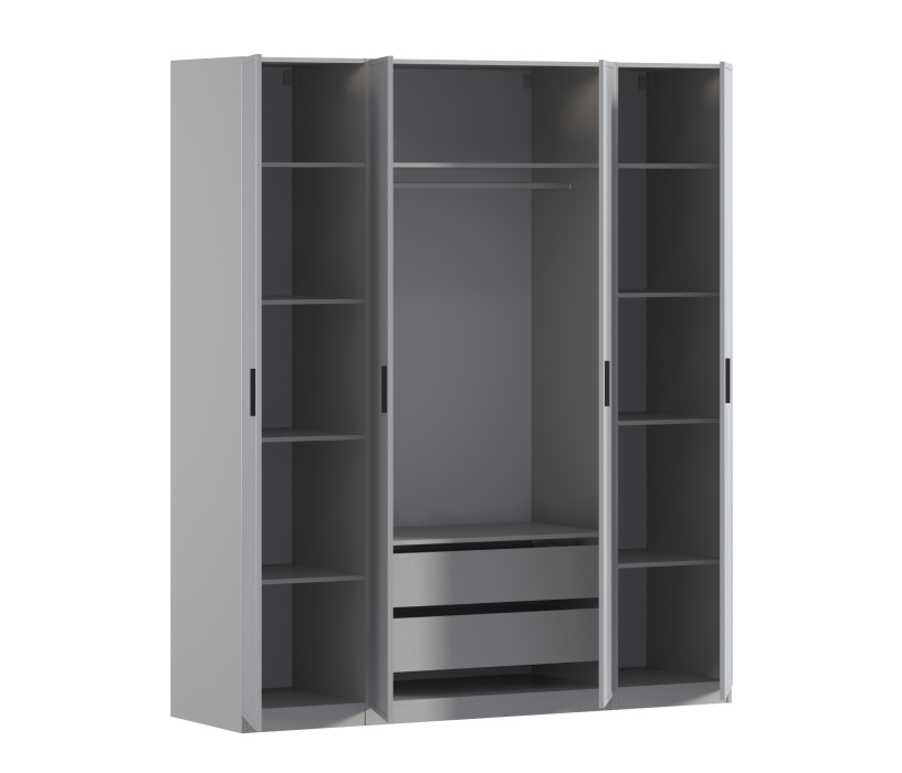 Для одежды, Шкаф четырехдверный Макс 2000 мм, вариант №1 (ЛДСП/МДФ)