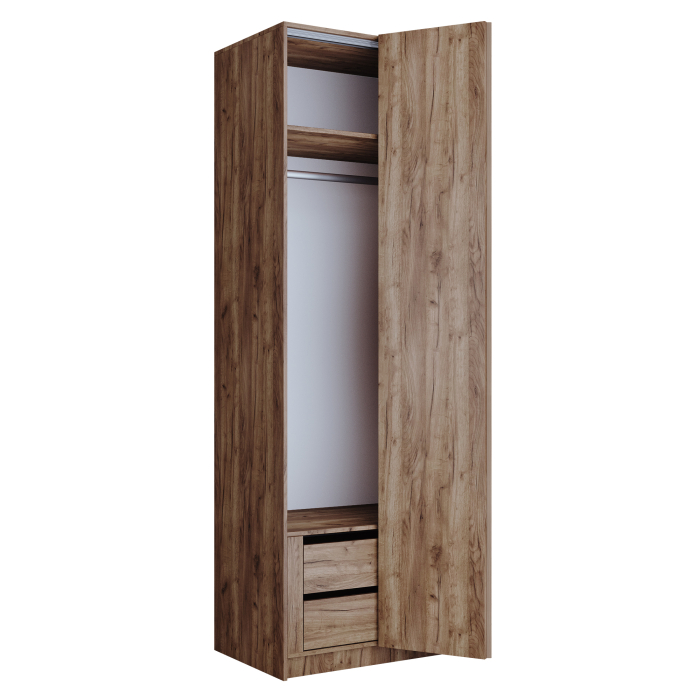 Шкафы распашные, Шкаф складной Е1 Локер ("Гармошка" с системой Push to Move/Правый)81х52.5х220 см, с модулем