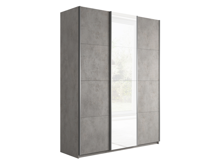 Шкафы-купе 3-х дверные, Шкаф-купе Прайм 3-х дверный ДСП/Стекло белое/Доводчики 180х57х230