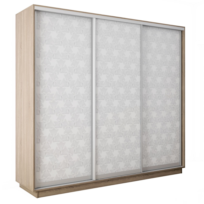 Шкафы-купе 3-х дверные, Шкаф-купе Экспресс 3-х дверный Фотопечать Калейдоскоп Стекла 180х60х220