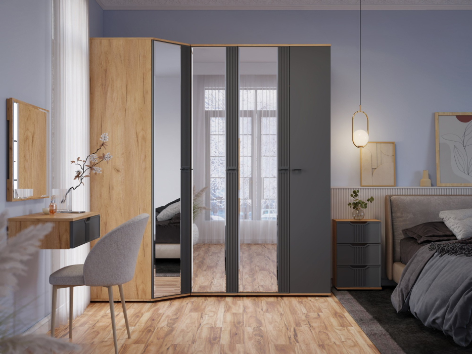 Шкафы одностворчатые, Шкаф-пенал Эмилия ЭЛ-15К с зеркалом