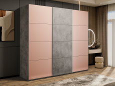 Шкафы-купе 3-х дверные, Шкаф-купе Эста 3-х дверный ДСП/Стекла пудра/Доводчик 270х66х240