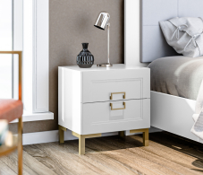 Прикроватные тумбы, Тумба Ассоль СБ-3436 Белый/МДФ Белый