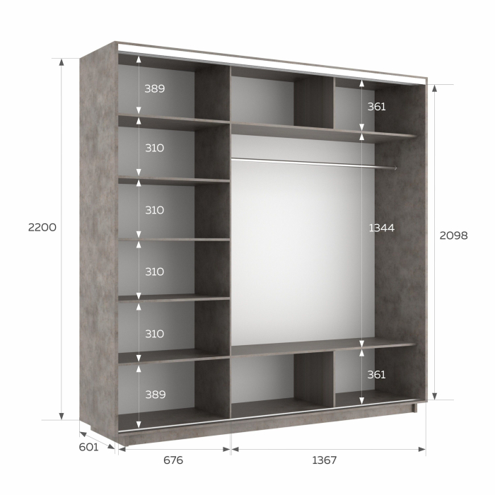Шкафы-купе 3-х дверные, Шкаф-купе Экспресс 3-х дверный Фотопечать Шары Стекла 210х60х220