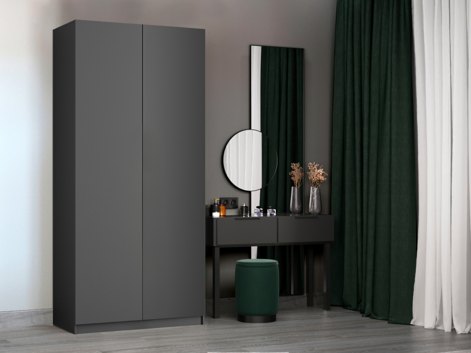 Шкафы распашные, Шкаф складной Е1 Локер ("Гармошка" с системой Push to Move/Правый)101х52,5х220 см, с полками