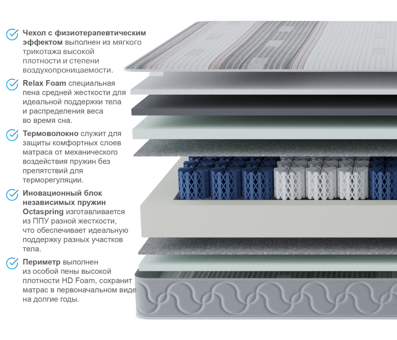 Другие размеры, Матрас Корсика-Зодиак в чехле Magnetic 800х1900