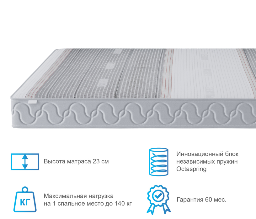 1400 x 2000, Матрас Корсика-Эффект в чехле Magnetic в скрутке 1400х2000