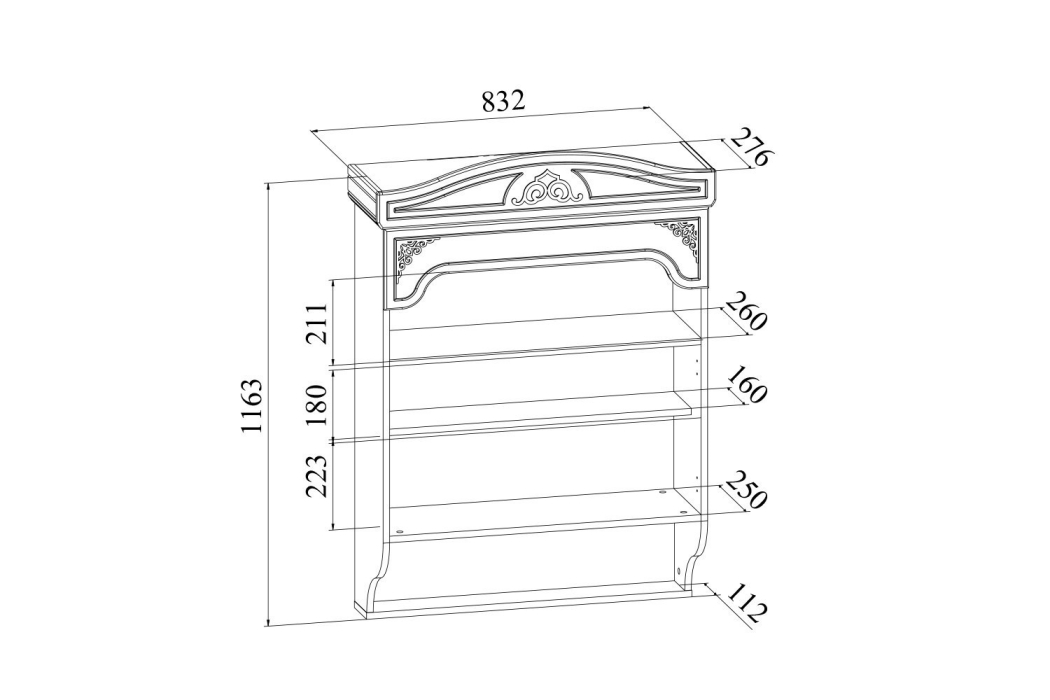 Настенные полки, Полка Ассоль АС-14