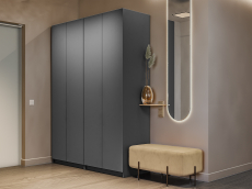 Шкафы распашные, Шкаф складной Е1 Локер ("Гармошка" с системой Push to Move/Правый)162х52.5х220 см,с двумя комплектами полок и двумя модулями