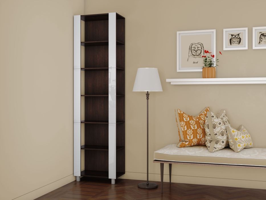 Открытые, Стеллаж модульный Универсальный 35х51х230 Белое стекло