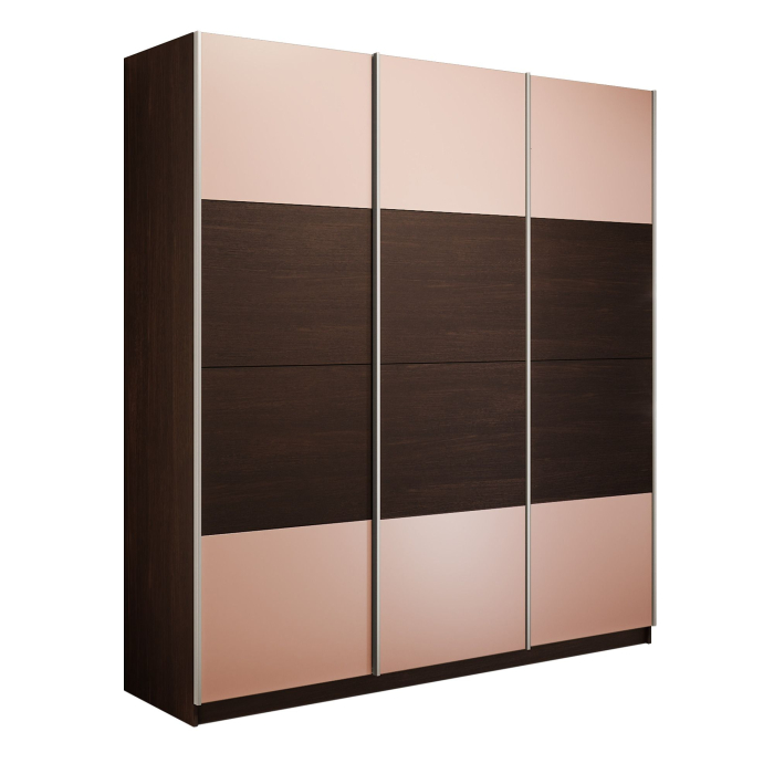 Шкафы-купе 3-х дверные, Шкаф-купе Эста 3-х дверный ДСП/Стекла пудра/Доводчик 300х66х240