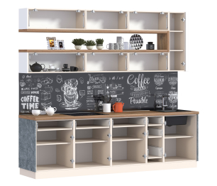 Регина (Лофт) Бетон/Белый глянец