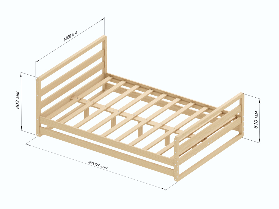 Кровати из массива, Кровать двуспальная "LIZA" 140х200