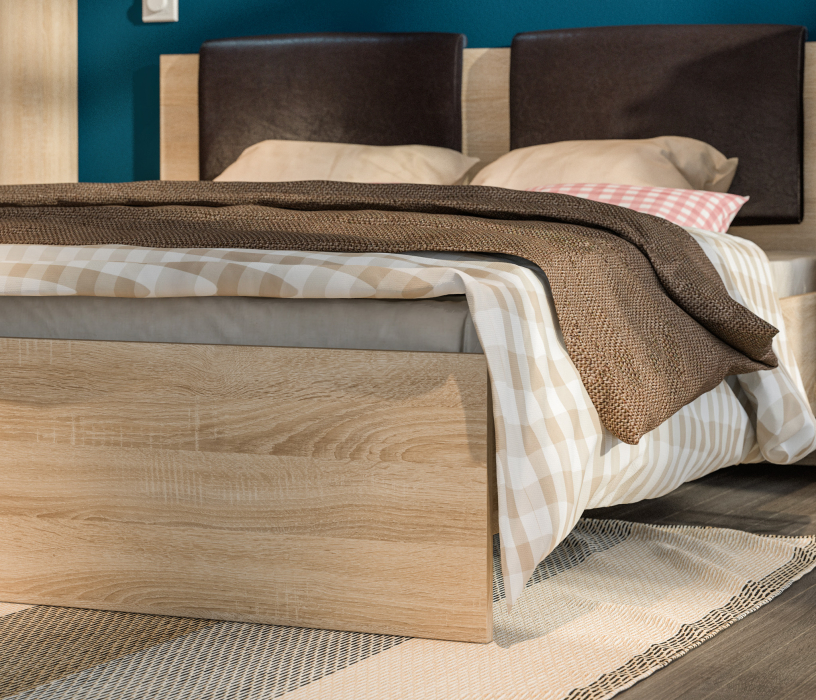 Спальные гарнитуры, Веста комплект для спальни (шкаф 2-х дв + кровать + комод) Дуб Сонома