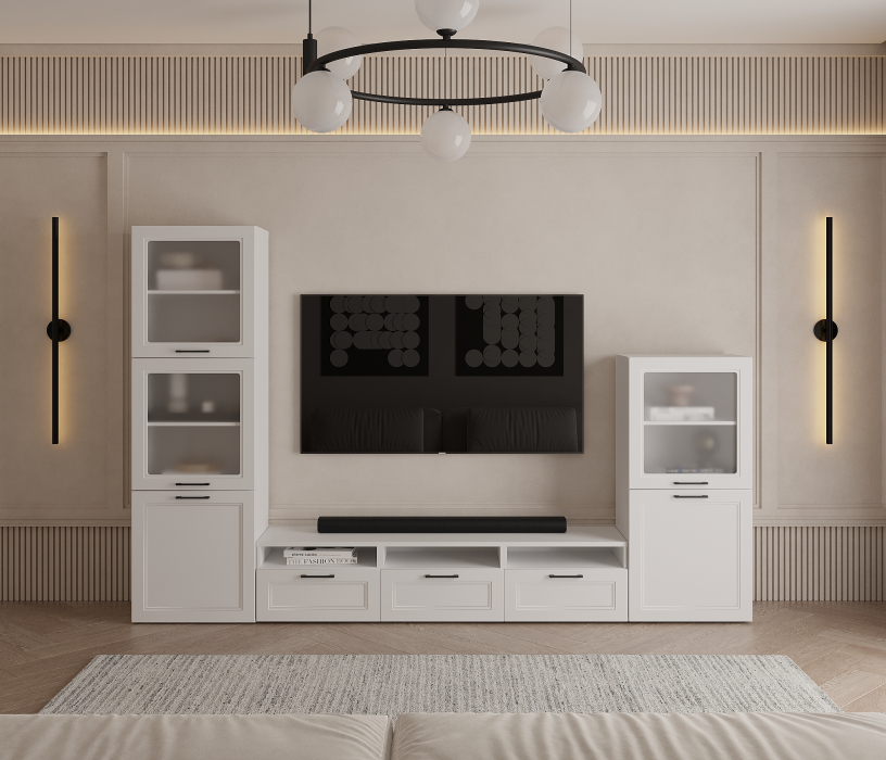 Стенки для гостиной, Гостиная Тренд Белый/МДФ Modern Белый