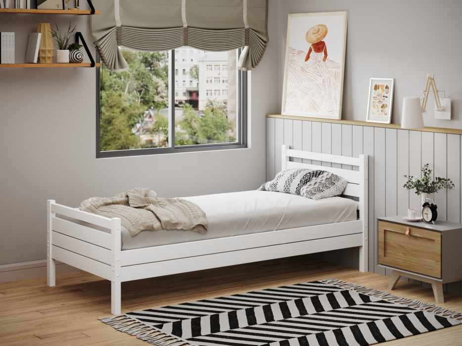 Кровати из массива, Кровать односпальная "ЮНОСТЬ 4" 200х90