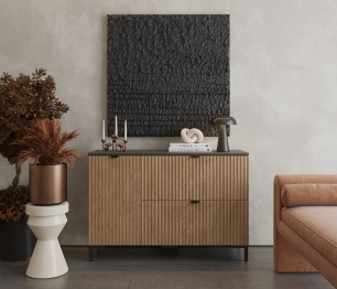 Комод Тренд СБ-3447 2 ящика, 1 дверь Кашемир серый/МДФ Джаз Кашемир