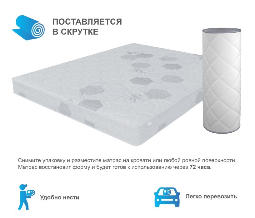 В скрутке, Матрас Сити-Альмерия в скрутке 1200х2000