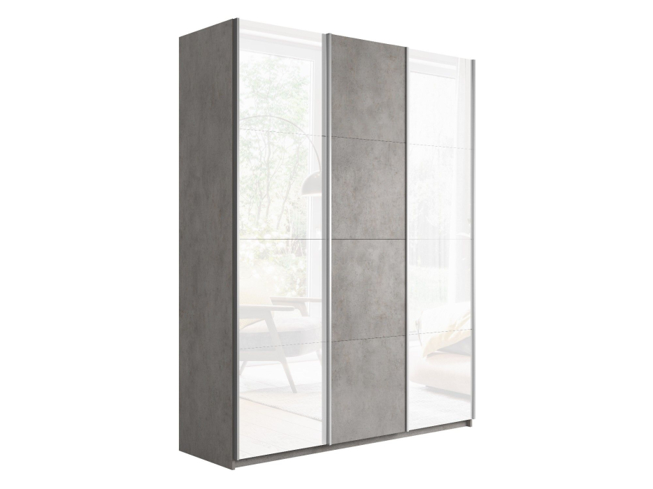 Шкафы-купе 3-х дверные, Шкаф-купе Прайм 3-х дверный Стекла белые/ДСП/Доводчики 180х57х230