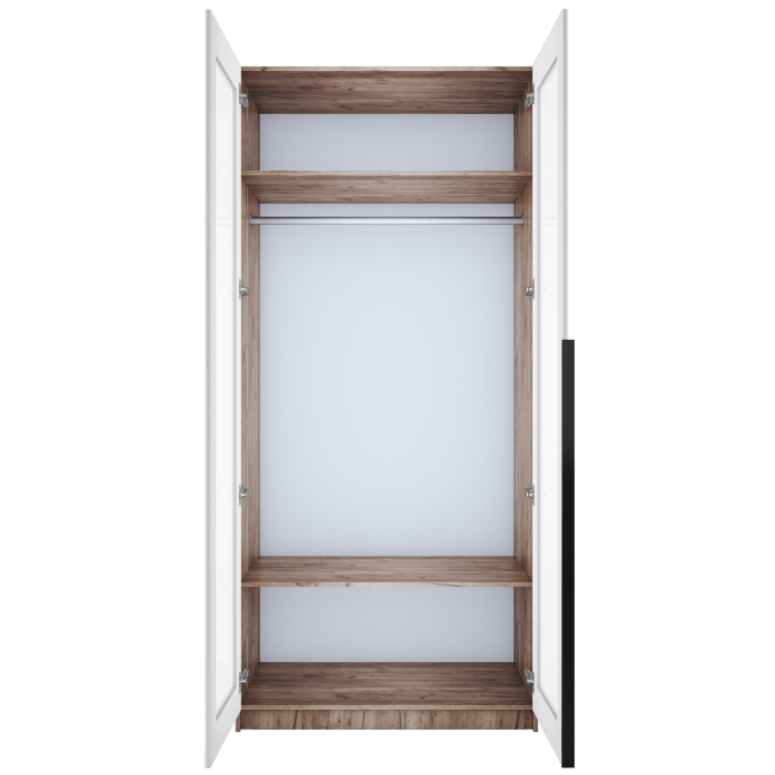 Шкафы распашные, Шкаф распашной Е1 Локер 101x52.5x220 см, с белым стеклом