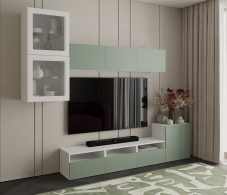 Стенки для гостиной, Гостиная Тренд Белый/Камыш