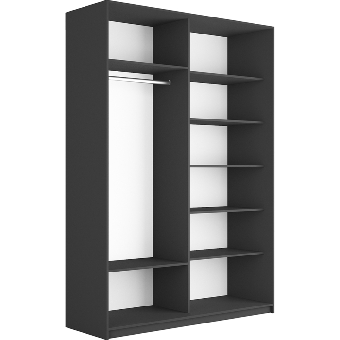 Шкафы-купе 2-х дверные, Шкаф Прайм дуо ДСП+зеркало 2300 х 1400 х 570