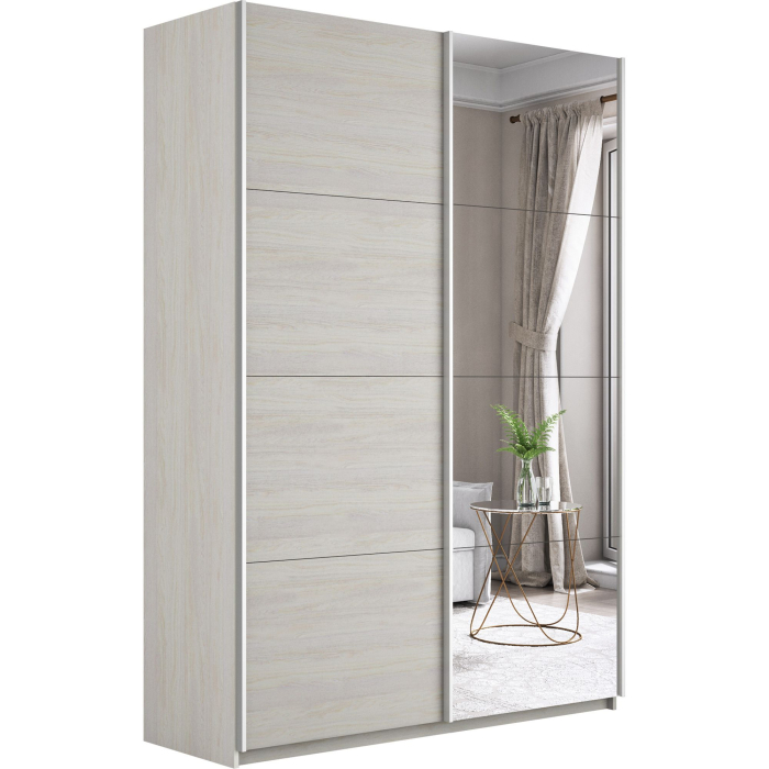 Шкафы-купе 2-х дверные, Шкаф-купе Прайм 2-х дверный ДСП/Зеркало/Доводчики 140х57х230