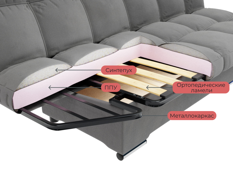 Диваны книжки, Прямой диван Клик-Кляк,велюр