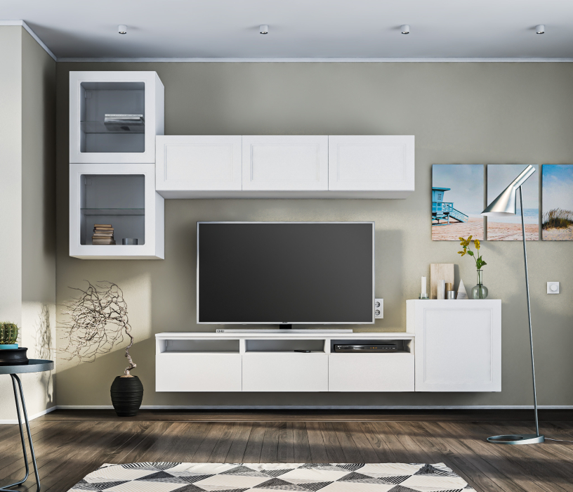 Стенки для гостиной, Гостиная (стенка) Тренд Белый/МДФ Modern Белый