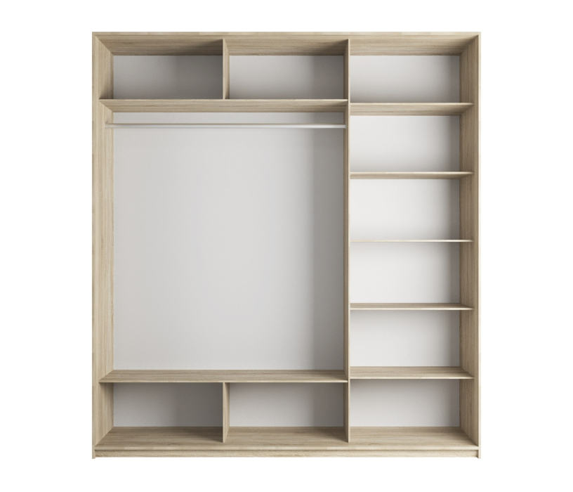 Шкафы-купе, Шкаф-купе Экспресс Медиум (1 зеркало) трио 2200 x 2100 x 600