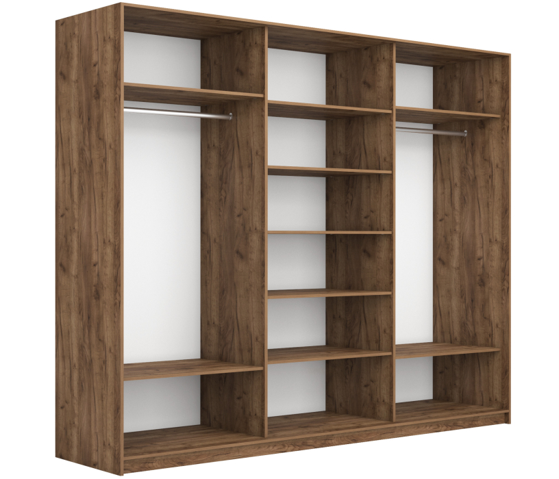 Шкафы-купе 3-х дверные, Шкаф-купе Прайм ДСП/Стекло белое, 240х57х230