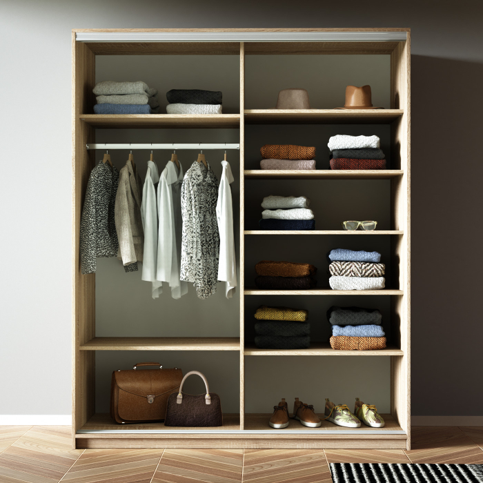 Шкафы-купе 2-х дверные, Шкаф-купе Прайм 2-х дверный ДСП/Стекло пудра/Доводчики 160х57х230