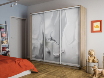 Шкаф-купе Экспресс 3-х дверный Фотопечать Шелк Стекла 210х45х220