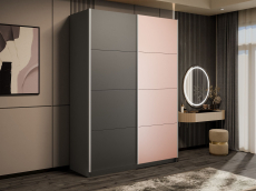 Шкафы-купе 2-х дверные, Шкаф-купе Прайм 2-х дверный ДСП/Стекло пудра/Доводчики 120х57х230