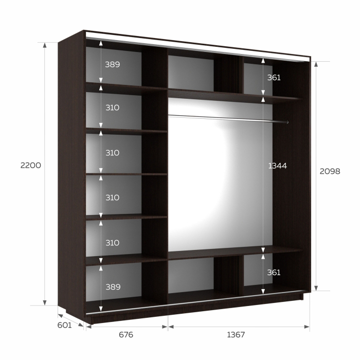 Шкафы-купе 3-х дверные, Шкаф-купе Экспресс 3-х дверный Фотопечать Шары Стекла 210х60х220