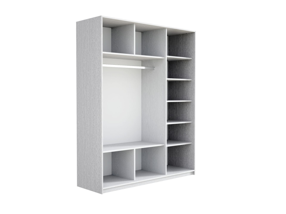 Шкафы-купе 3-х дверные, Шкаф-купе Прайм 3-х дверный Стекла черные/Доводчики 180х57х230