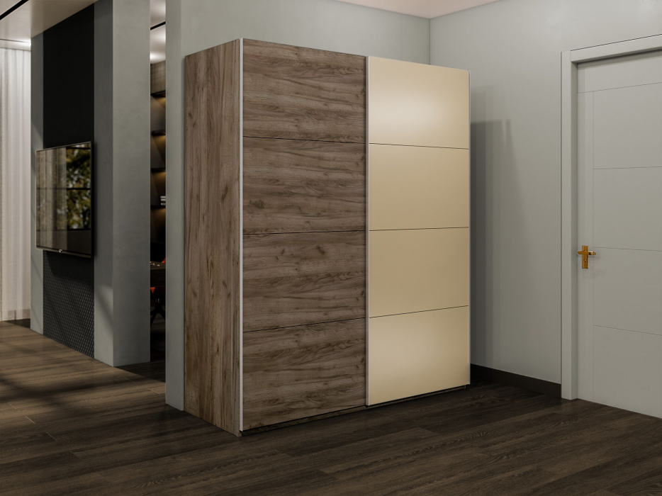 Шкафы-купе 2-х дверные, Шкаф-купе Эста 2-х дверный ДСП/Стекла фисташка/Доводчик 180х66х240