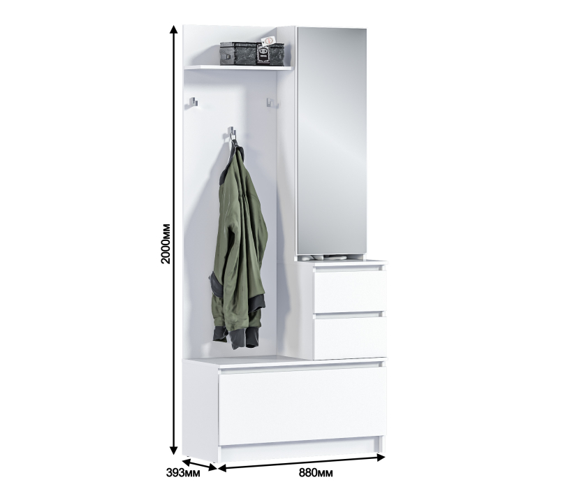 Прихожие, Прихожая Леон СБ-3478 Белый